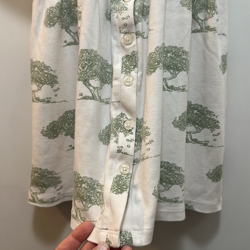 Kate Quinn Organic Green Tree Print Button Down Dress Size 4T - Picture 2 of 6